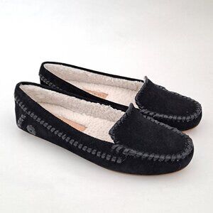 Jack Rogers Millie Black Suede Mocassin Slippers